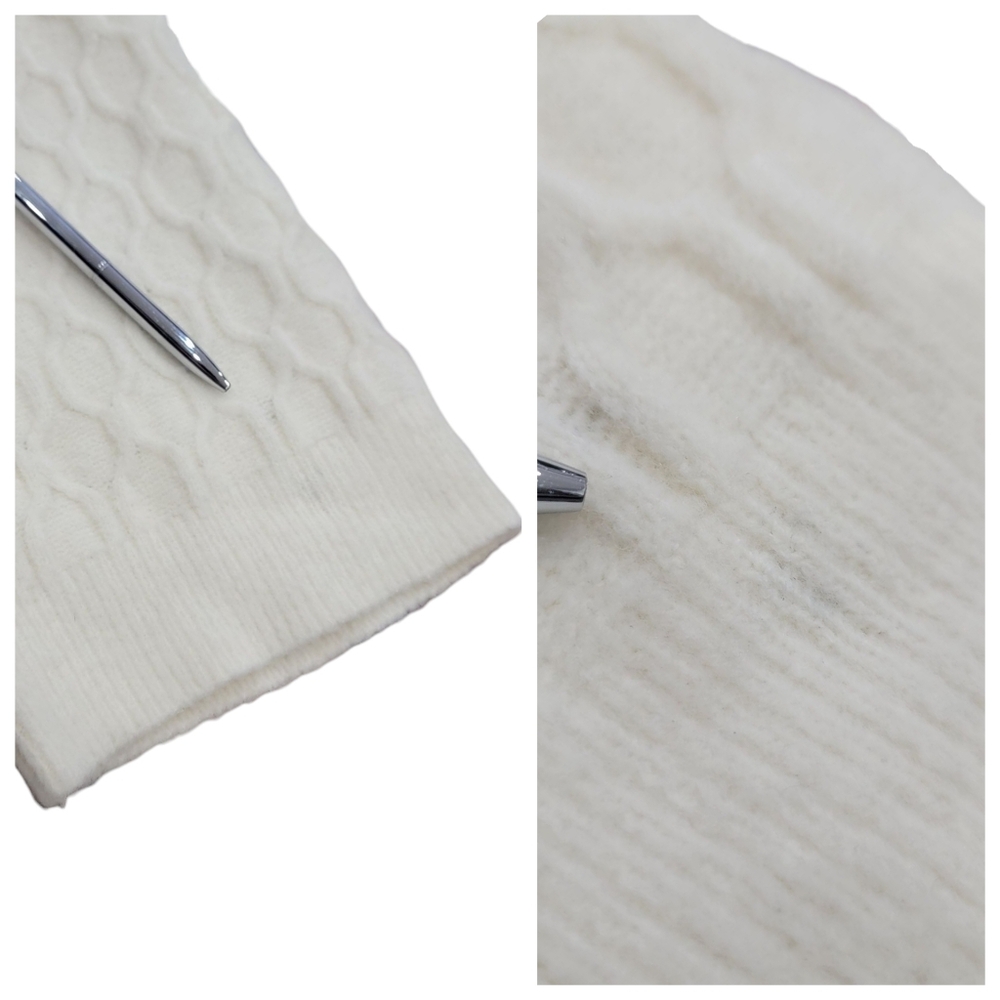 Joe Fresh Cable Knit Sweater Cozy Classic Crewneck Ivory Pullover Women’… - Picture 12 of 15
